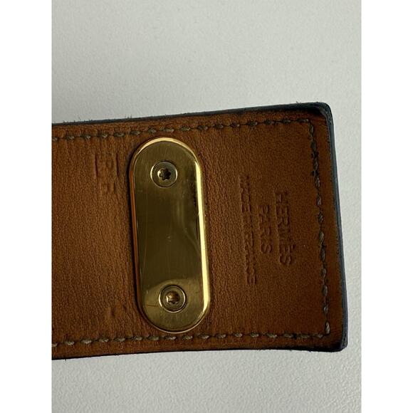 HERMES Intense Leather Bracelet Black Gold Hardware - Picture 7 of 10